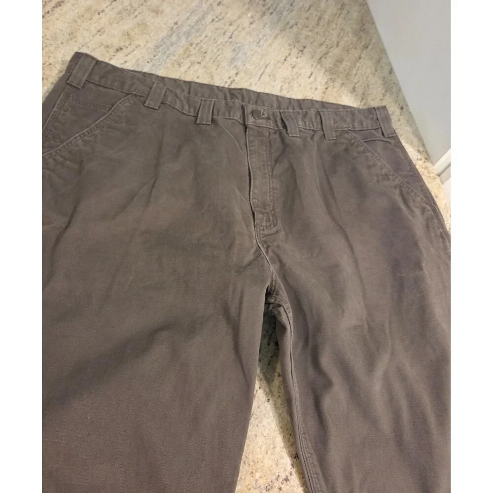 Carhartt Pants Utility Men 44x32 Brown Cotton Canvas Carpenter Work B324 DFE
